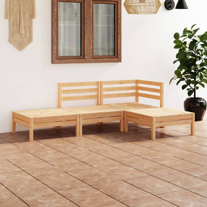 Set mobilier de grădină, 4 piese, lemn masiv de pin WALTI