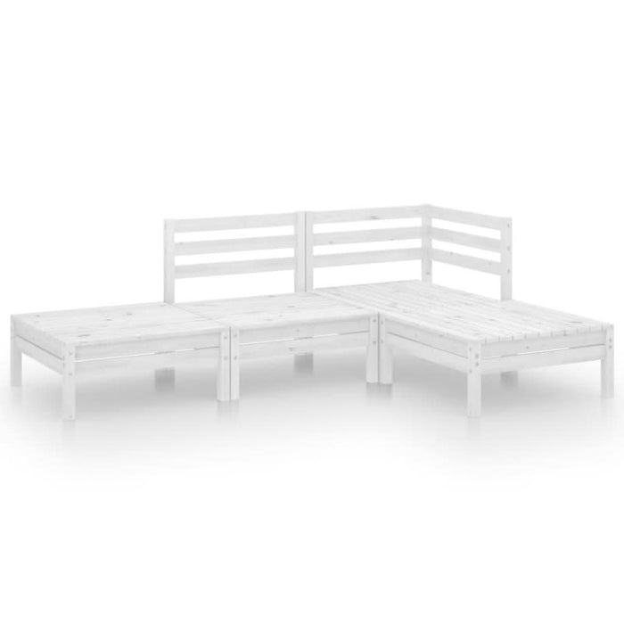 Set mobilier de grădină, 4 piese, alb, lemn masiv de pin - WALTI WALTI