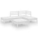 Set mobilier de grădină, 5 piese, alb, lemn masiv de pin - WALTI WALTI