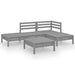 Set mobilier de grădină, 5 piese, gri, lemn masiv de pin - WALTI WALTI