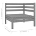 Set mobilier de grădină, 5 piese, gri, lemn masiv de pin - WALTI WALTI