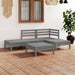 Set mobilier de grădină, 5 piese, gri, lemn masiv de pin - WALTI WALTI