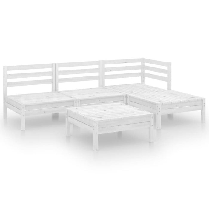 Set mobilier de grădină, 5 piese, alb, lemn masiv de pin - WALTI WALTI