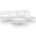 Set mobilier de grădină, 5 piese, alb, lemn masiv de pin - WALTI WALTI