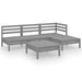 Set mobilier de grădină, 5 piese, gri, lemn masiv de pin - WALTI WALTI