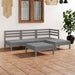 Set mobilier de grădină, 5 piese, gri, lemn masiv de pin - WALTI WALTI