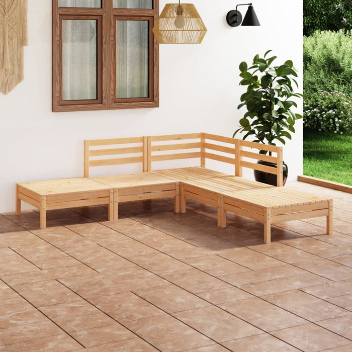 Set mobilier de grădină, 5 piese, lemn masiv de pin WALTI