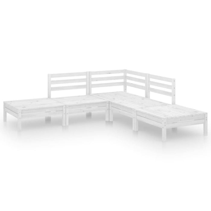 Set mobilier de grădină, 5 piese, alb, lemn masiv de pin - WALTI WALTI