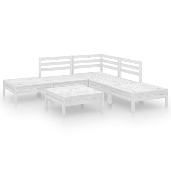 Set mobilier de grădină, 6 piese, alb, lemn masiv de pin - WALTI WALTI