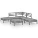 Set mobilier de grădină, 6 piese, gri, lemn masiv de pin - WALTI WALTI