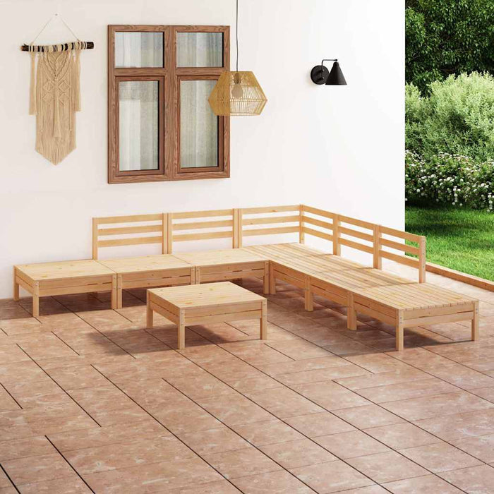 Set mobilier de grădină, 8 piese, lemn masiv de pin WALTI