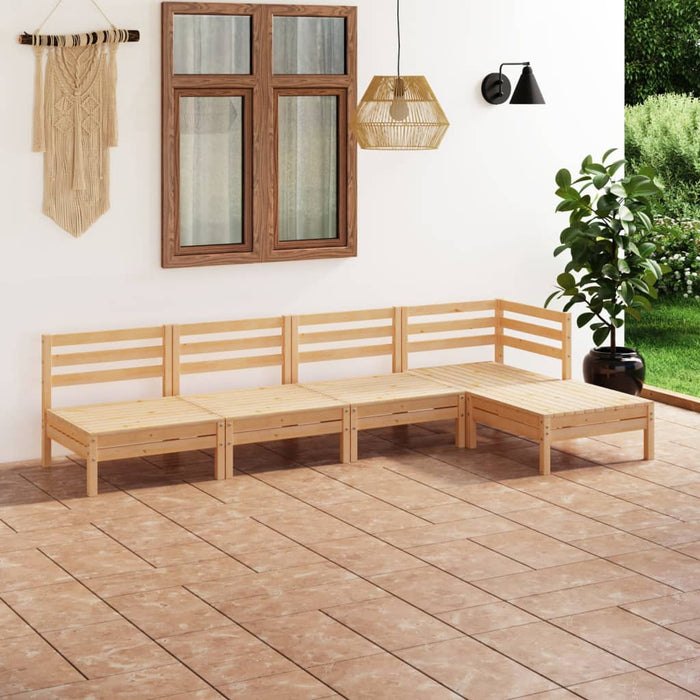 Set mobilier de grădină, 5 piese, lemn masiv de pin WALTI