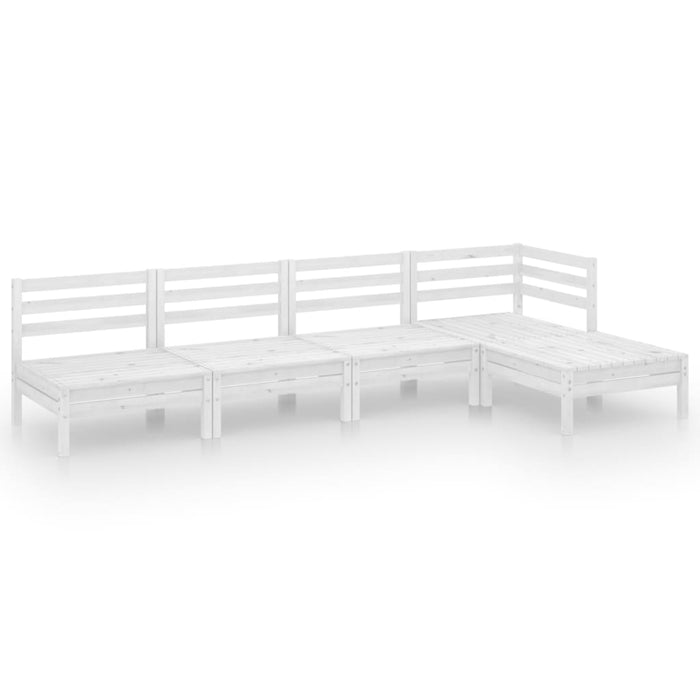 Set mobilier de grădină, 5 piese, alb, lemn masiv de pin - WALTI WALTI
