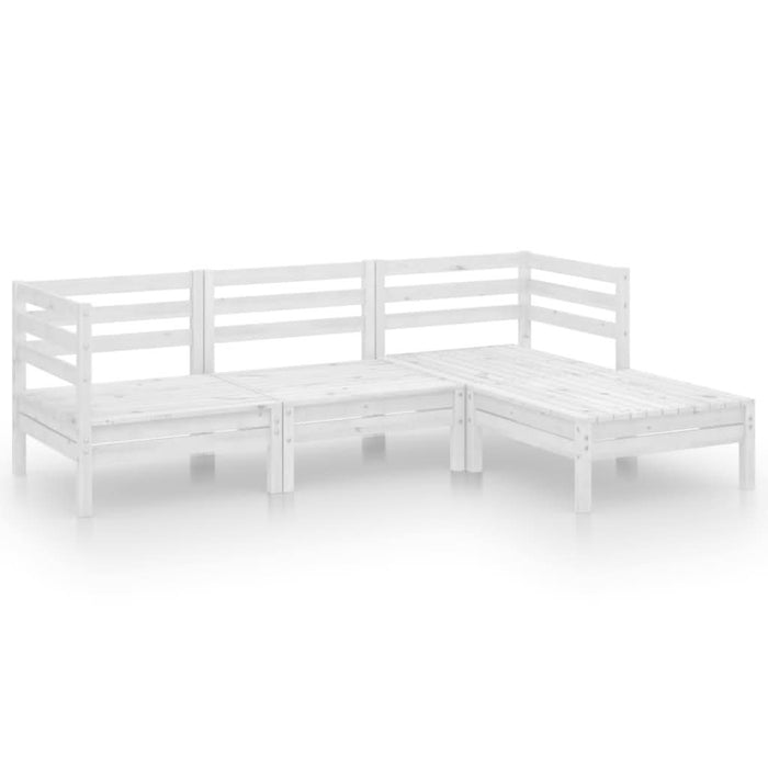 Set mobilier de grădină, 4 piese, alb, lemn masiv de pin - WALTI WALTI