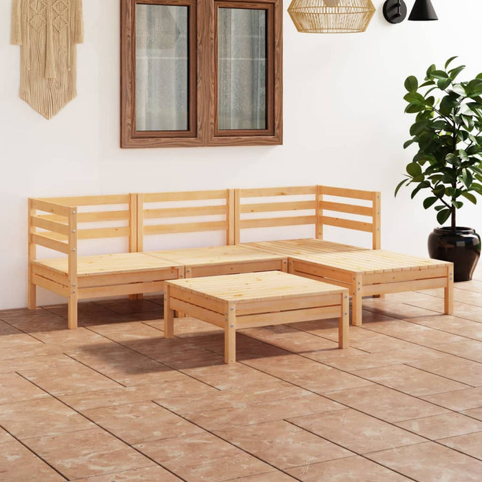 Set mobilier de grădină, 5 piese, lemn masiv de pin WALTI