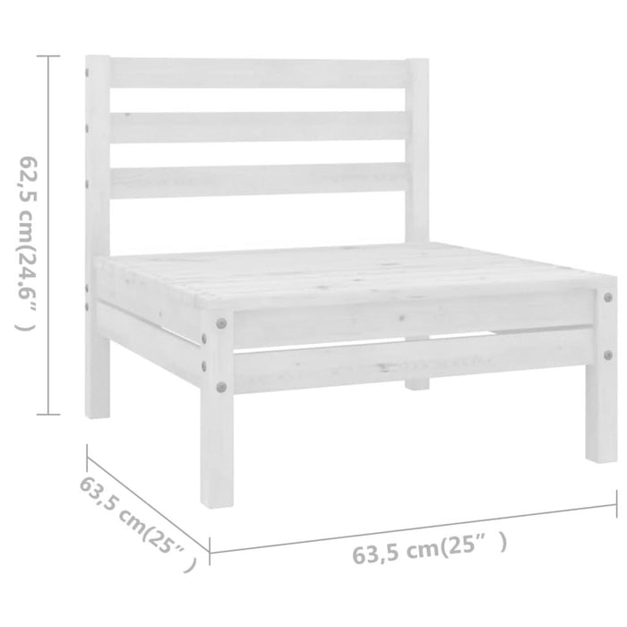 Set mobilier de grădină, 6 piese, alb, lemn masiv de pin - WALTI WALTI
