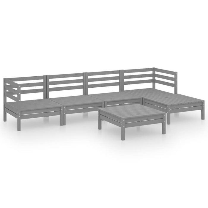 Set mobilier de grădină, 6 piese,gri, lemn masiv de pin - WALTI WALTI