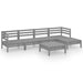 Set mobilier de grădină, 6 piese,gri, lemn masiv de pin - WALTI WALTI