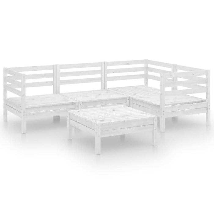 Set mobilier de grădină, 5 piese, alb, lemn masiv de pin - WALTI WALTI
