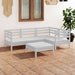 Set mobilier de grădină, 5 piese, alb, lemn masiv de pin - WALTI WALTI