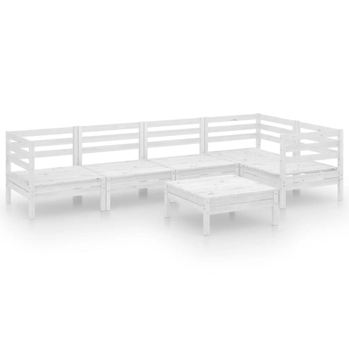 Set mobilier de grădină, 6 piese, alb, lemn masiv de pin - WALTI WALTI