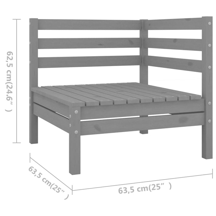 Set mobilier de grădină, 6 piese, gri, lemn masiv de pin WALTI