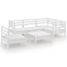 Set mobilier de grădină, 6 piese, alb, lemn masiv de pin - WALTI WALTI