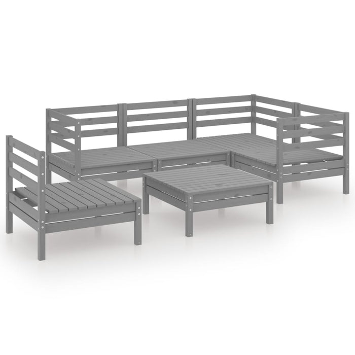 Set mobilier de grădină, 6 piese, gri, lemn masiv de pin - WALTI WALTI