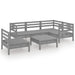 Set mobilier de grădină, 6 piese, gri, lemn masiv de pin - WALTI WALTI