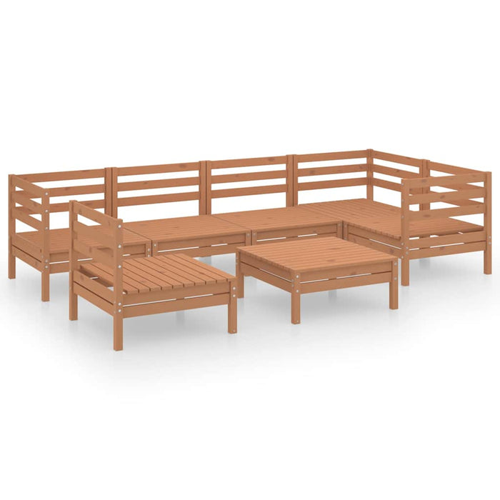 Set mobilier de grădină, 7 piese, maro miere, lemn masiv de pin WALTI