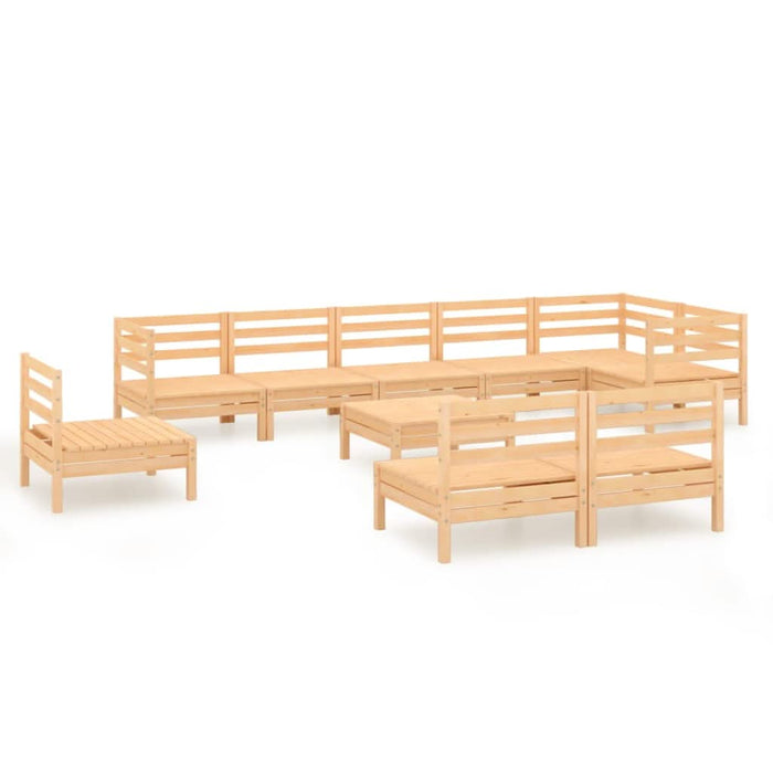 Set mobilier de grădină, 10 piese, lemn masiv de pin - WALTI WALTI