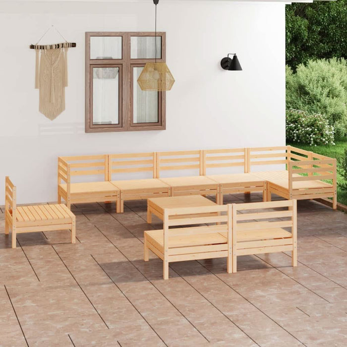 Set mobilier de grădină, 10 piese, lemn masiv de pin - WALTI WALTI