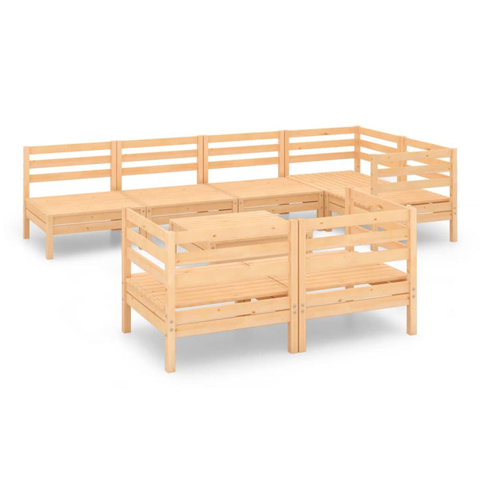 Set mobilier de grădină, 8 piese, lemn masiv de pin WALTI