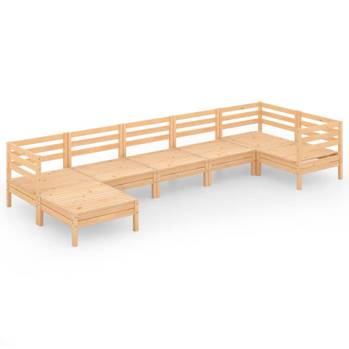 Set mobilier de grădină, 7 piese, lemn masiv de pin WALTI