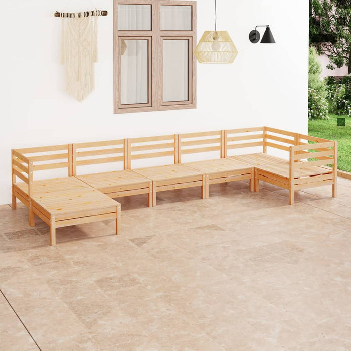 Set mobilier de grădină, 7 piese, lemn masiv de pin WALTI