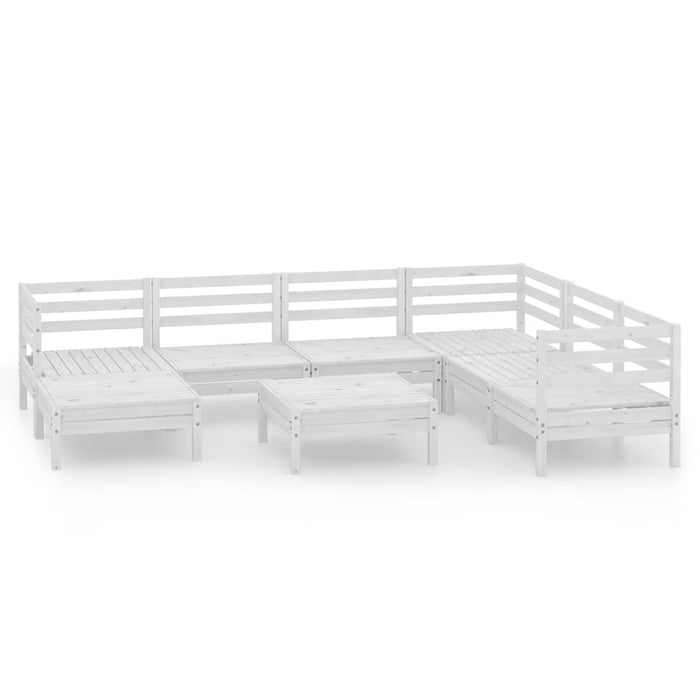 Set mobilier de grădină, 8 piese, alb, lemn masiv de pin WALTI