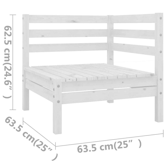 Set mobilier de grădină, 8 piese, alb, lemn masiv de pin WALTI