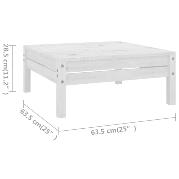 Set mobilier de grădină, 8 piese, alb, lemn masiv de pin WALTI