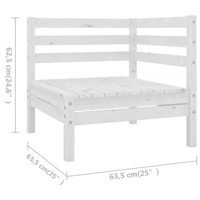 Set mobilier de grădină, 8 piese, alb, lemn masiv de pin WALTI