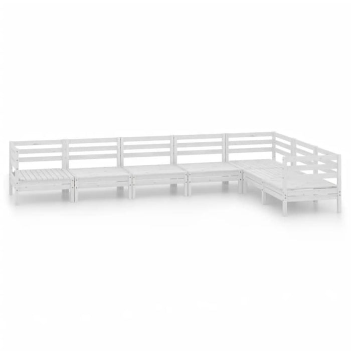 Set mobilier de grădină, 7 piese, alb, lemn masiv de pin - WALTI WALTI