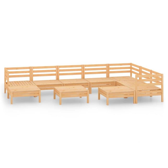 Set mobilier de grădină, 10 piese, lemn masiv de pin WALTI