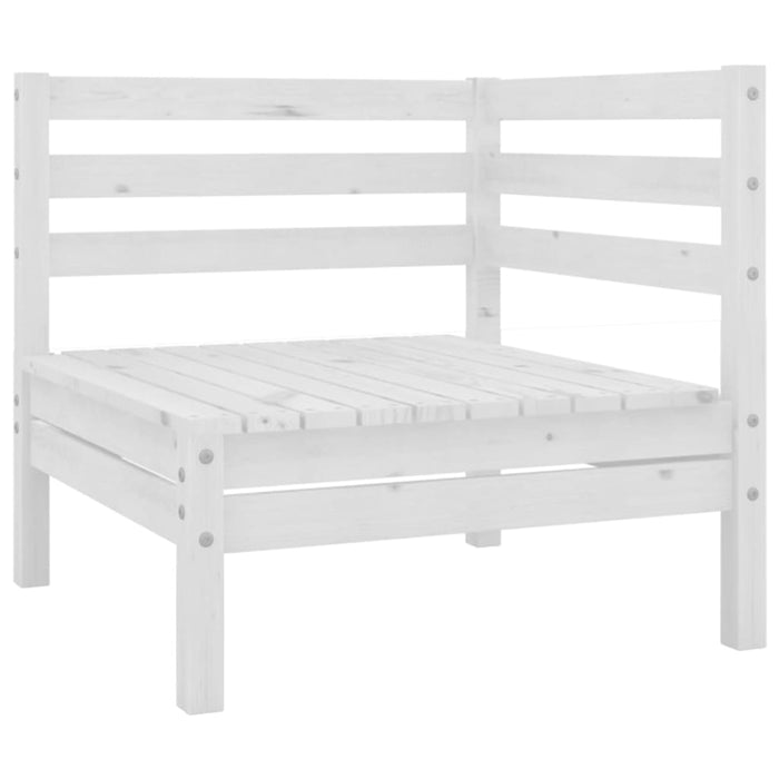 Set mobilier de grădină, 10 piese, alb, lemn masiv de pin - WALTI WALTI