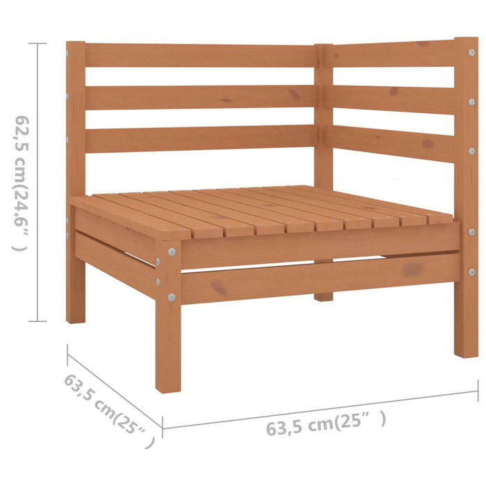 Set mobilier de grădină, 7 piese, maro miere, lemn masiv de pin WALTI