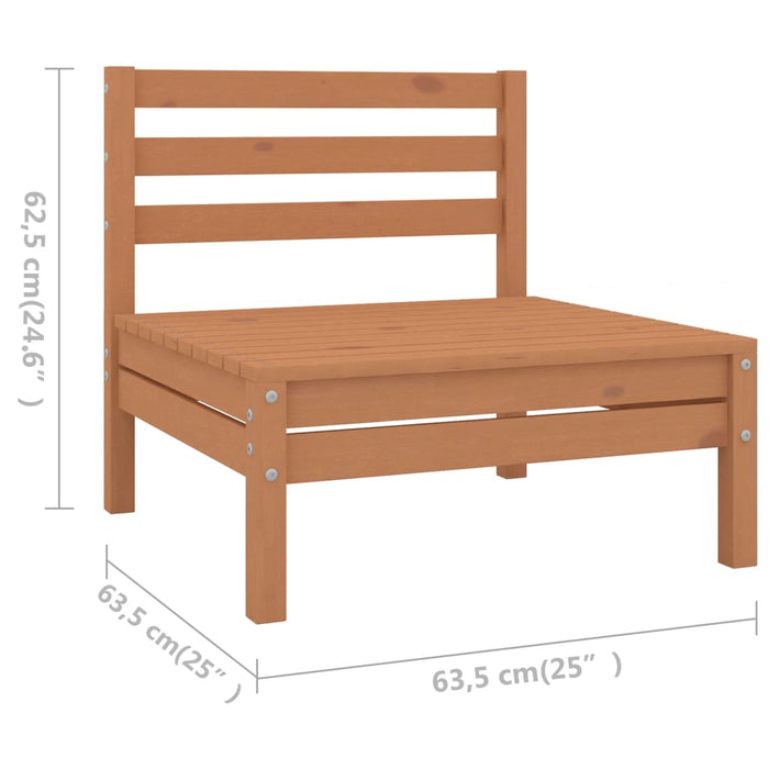 Set mobilier de grădină, 7 piese, maro miere, lemn masiv de pin WALTI