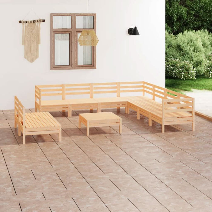 Set mobilier de grădină, 10 piese, lemn masiv de pin - WALTI WALTI