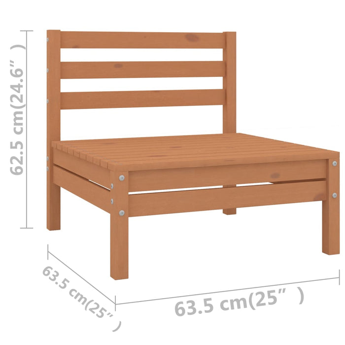 Set mobilier de grădină, 10 piese, maro miere, lemn masiv pin WALTI