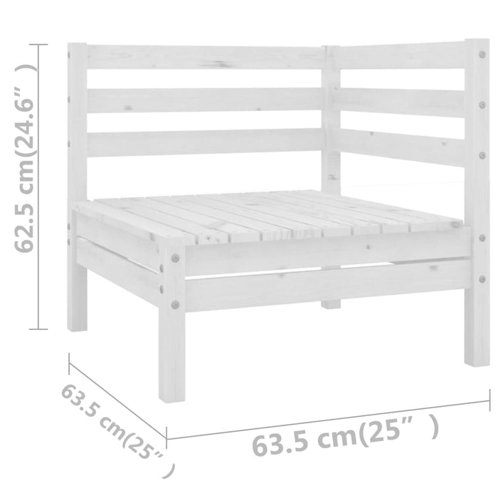 Set mobilier de grădină, 13 piese, alb, lemn masiv de pin WALTI