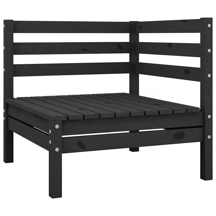 Set mobilier de grădină, 13 piese, negru, lemn masiv de pin WALTI