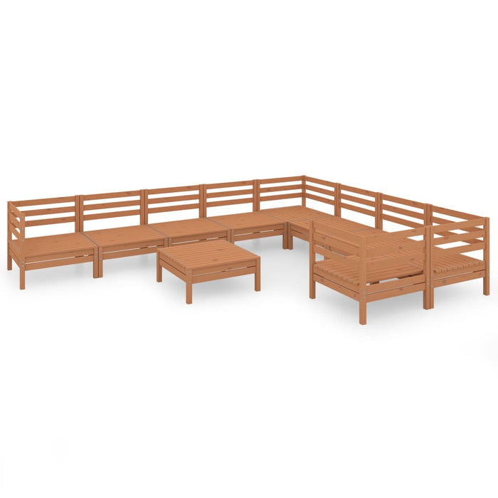 Set mobilier de grădină, 10 piese, maro miere, lemn masiv pin WALTI