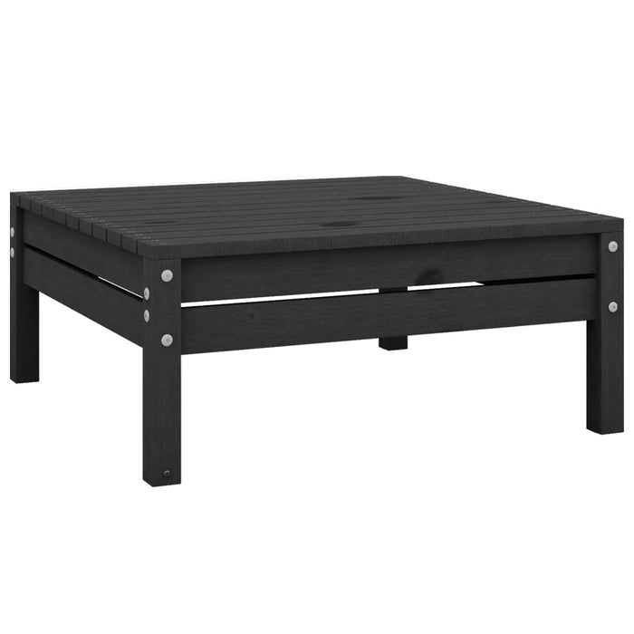 Set mobilier de grădină, 10 piese, negru, lemn masiv de pin WALTI